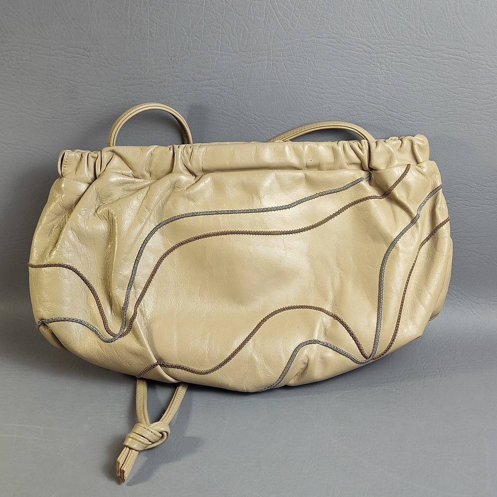 Vintage 80s Carlo Fiori Italy Snakeskin Patchwork Leather Shoulder Crossbody Bag - Picture 3 of 16